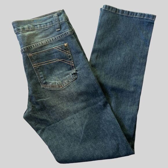 Perry Ellis Jeans Women’s 28x28 Blue Dark Wash Straight Leg Denim Pants NEW - Picture 2 of 4